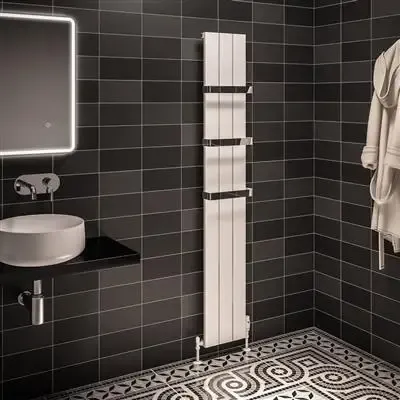 Premium Eastbrook Rosano verticale aluminium radiator 28x180cm mat wit 948 Watt