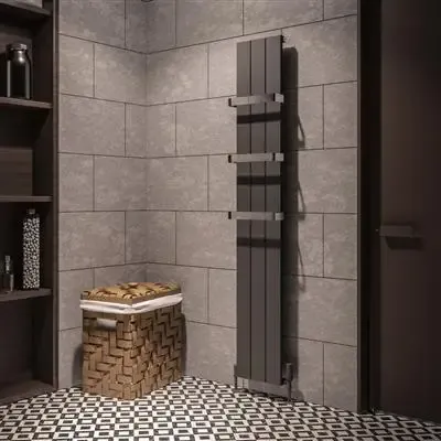 Betaalbaar Eastbrook Rosano verticale aluminium radiator 28x180cm mat antraciet 948Watt
