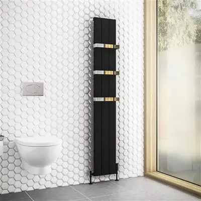 Eastbrook Rosano verticale aluminium radiator 28x180cm mat zwart 948Watt Actieprijs