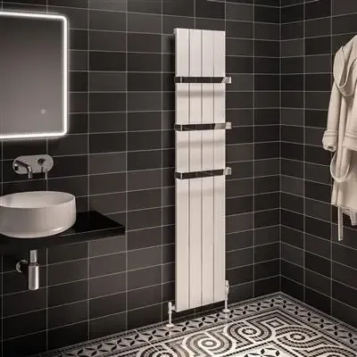 Eastbrook Rosano verticale aluminium radiator 37,5x180cm mat wit 1264 Watt Goedkoop