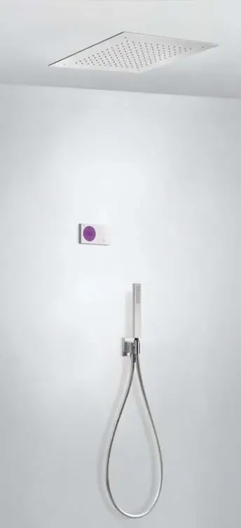 Koopje Tres Shower Technology elektronische inbouwthermostaat met plafond regendouche 50x50cm en handdouche