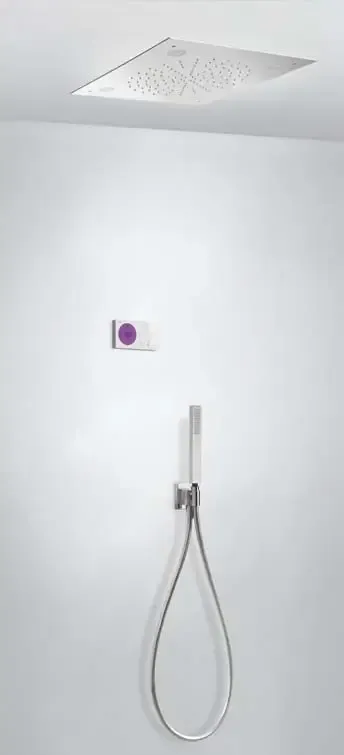 Veilige Betaling Tres Shower Technology elektronische inbouwthermostaat met plafond regendouche 50x50cm en handdouche