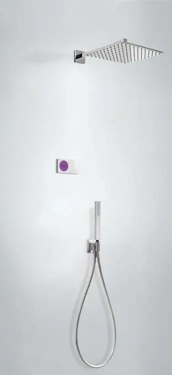 Tres Shower Technology elektronische inbouwthermostaat met regendouche 30x30cm en handdouche Flitsaanbieding