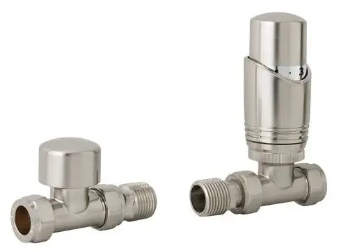 Superprijs Eastbrook Valve radiator aansluitset recht met thermostaat RVS