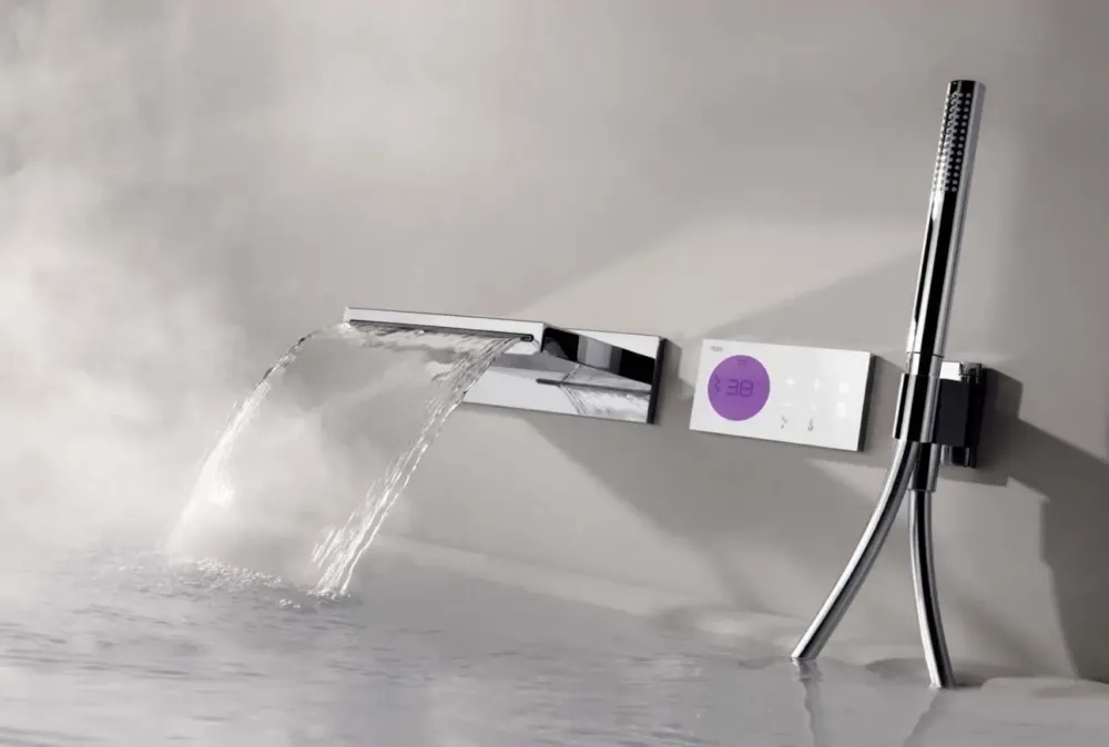 Tres Shower Technology elektronische inbouwthermostaat met baduitloop en inbouw handdouche Speciale Aanbieding