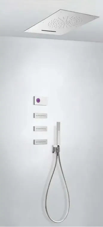 Tijdelijk Beschikbaar Tres Shower Technology digitale inbouwthermostaat met luxe regendouche en massagejets