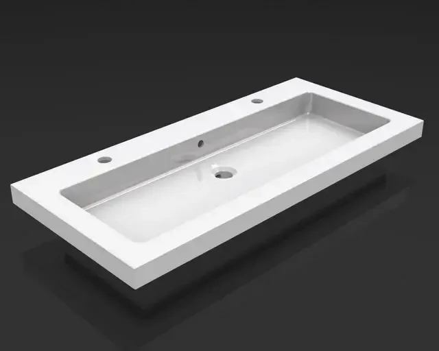 Mueller Single flat meubelwasbak 100x46cm met 2 kraangaten Uitverkoop