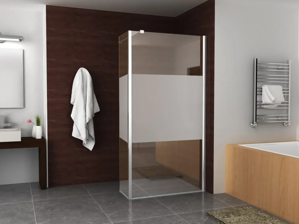 Actieprijs Mueller Satijn zijwand rechts + scharnierprofiel 35x200cm 10mm matglas