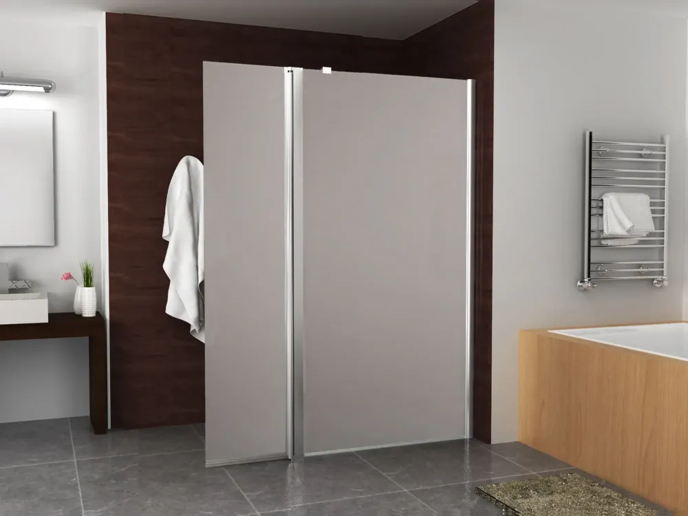 Mueller Private zijwand rechts + scharnierprofiel 35x200cm 10mm matglas Nieuw