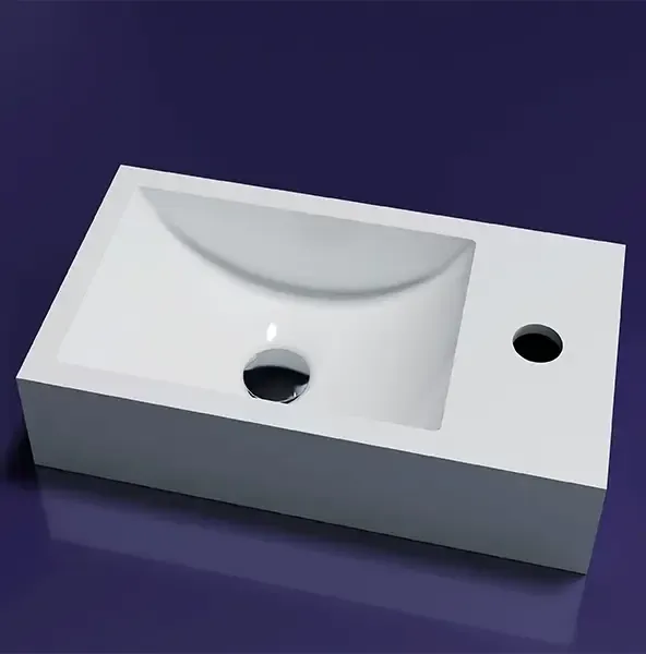 Lambini Designs Recto solid surface fontein 40x22x10cm rechts Beste Prijs