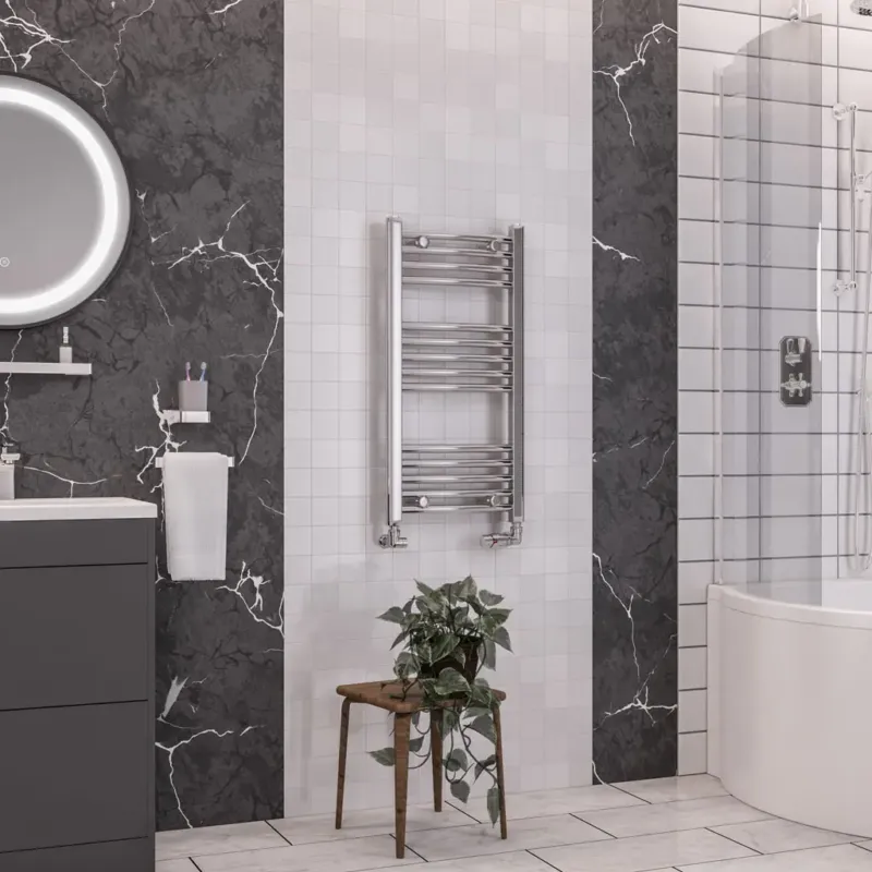 Eastbrook Wendover gebogen handdoekradiator 40x80cm 209W chroom Bestseller