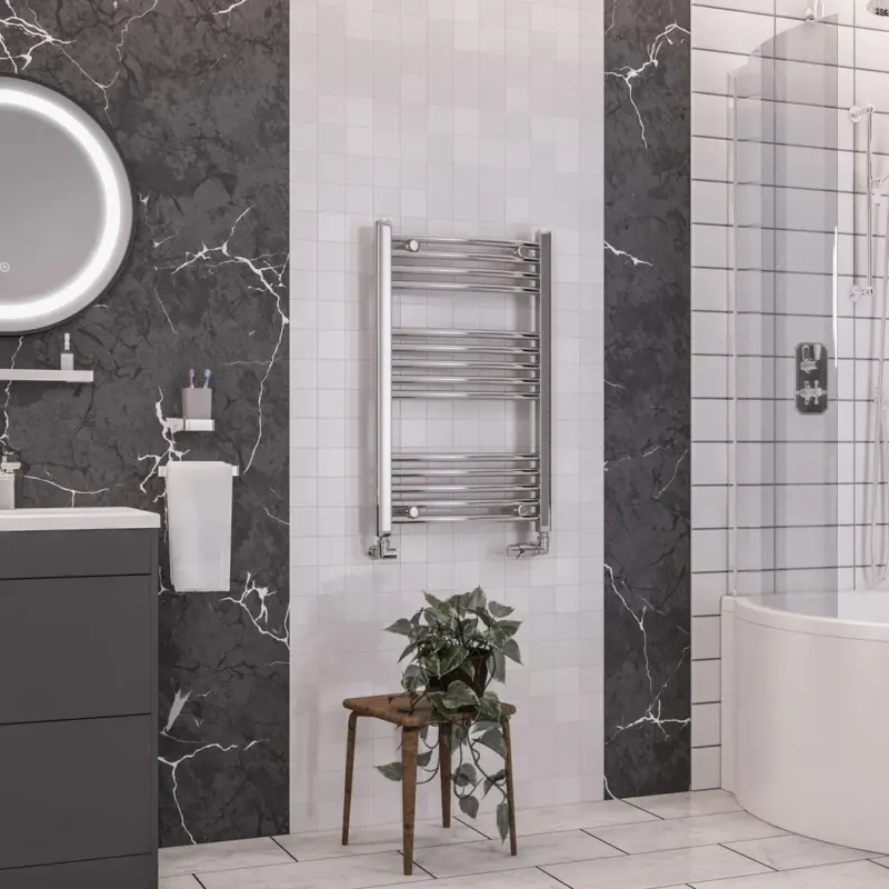 Eastbrook Wendover gebogen handdoekradiator 50x80cm 248W chroom Speciale Aanbieding