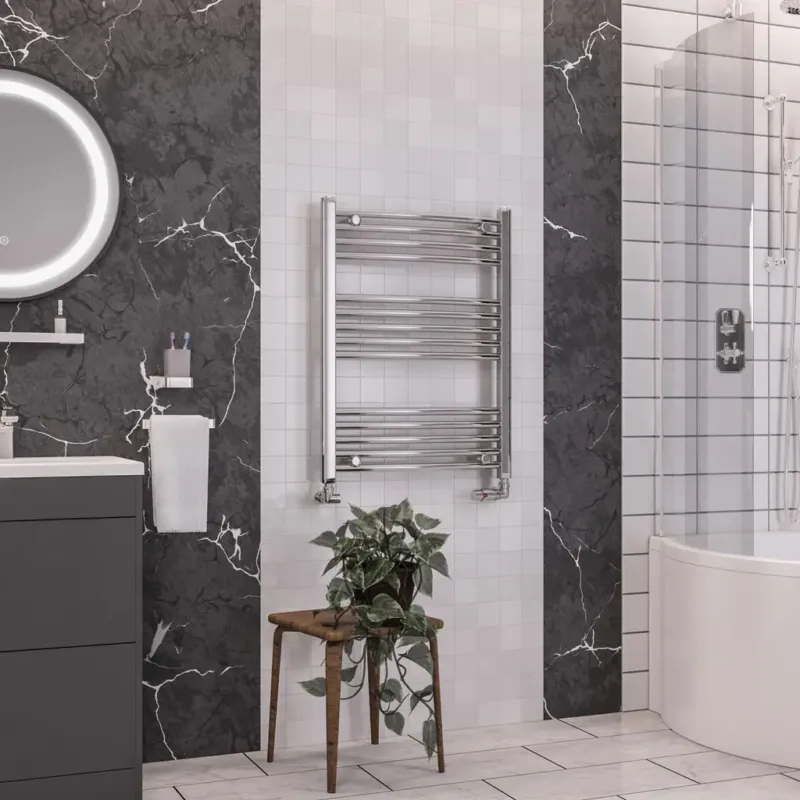 Dagaanbieding Eastbrook Wendover gebogen handdoekradiator 60x80cm 287W chroom