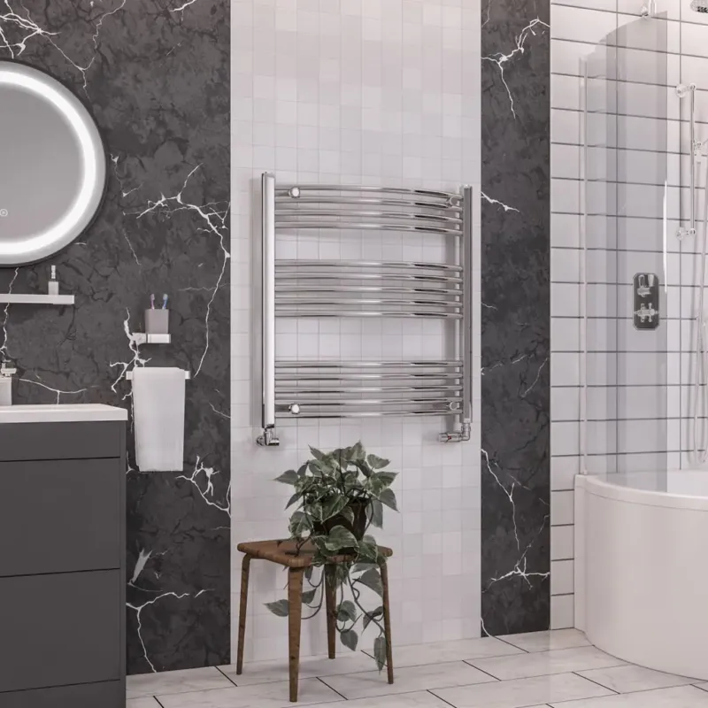 Merkproduct Eastbrook Wendover gebogen handdoekradiator 75x80cm 346W chroom