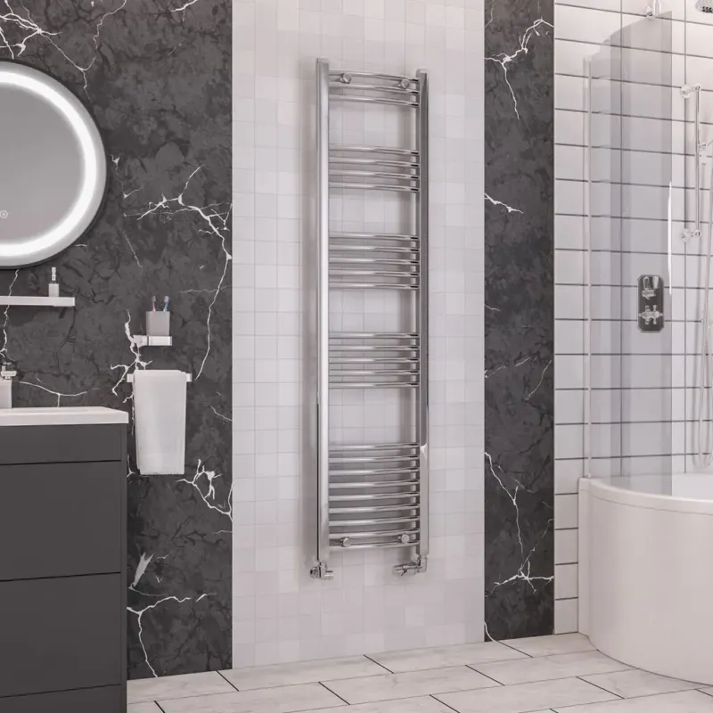 Actieprijs Eastbrook Wendover gebogen handdoekradiator 40x160cm 399W chroom