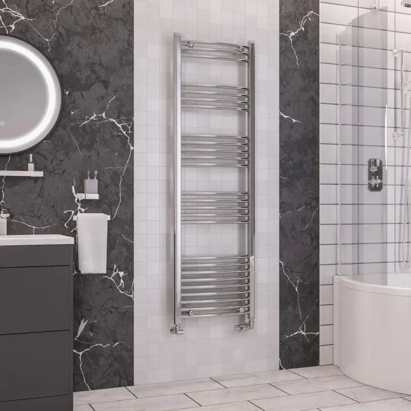 Eastbrook Wendover gebogen handdoekradiator 50x160cm 470W chroom Laatste Kans