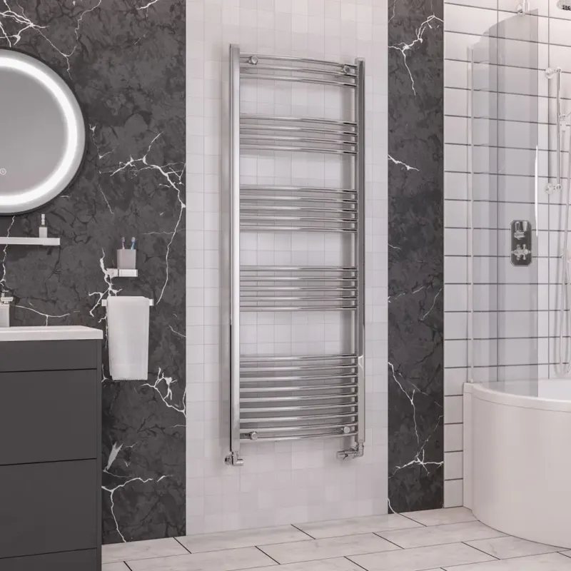 Eastbrook Wendover gebogen handdoekradiator 60x160cm 545W chroom Betaalbaar