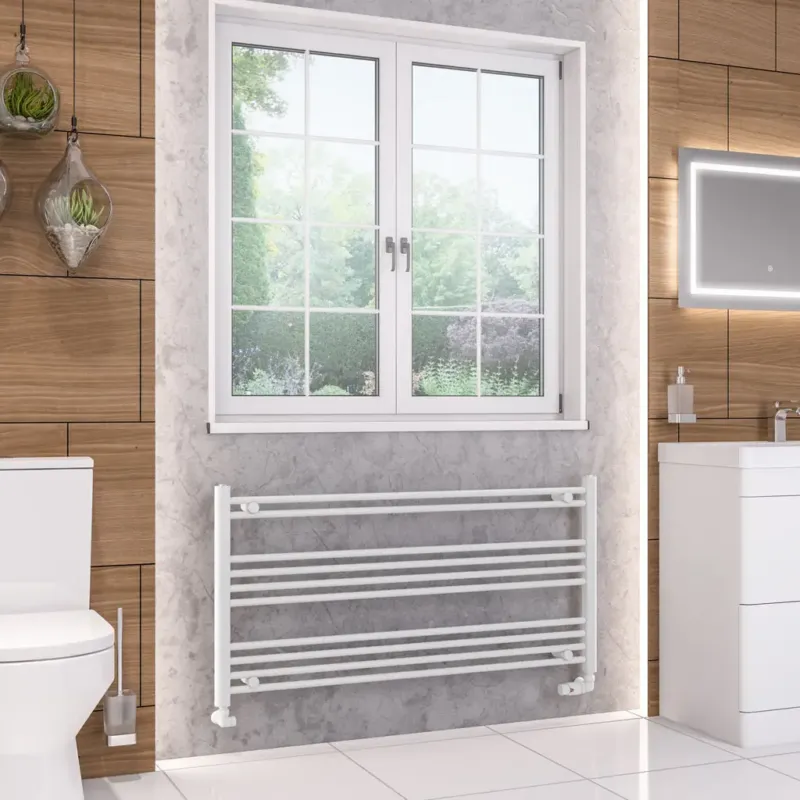 Betrouwbaar Eastbrook Wendover handdoekradiator 120x60cm 476W wit glans