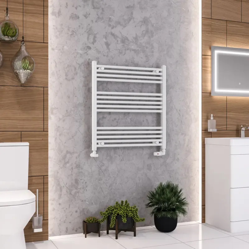Goedkoop Eastbrook Wendover handdoekradiator 75x80cm 437W wit glans