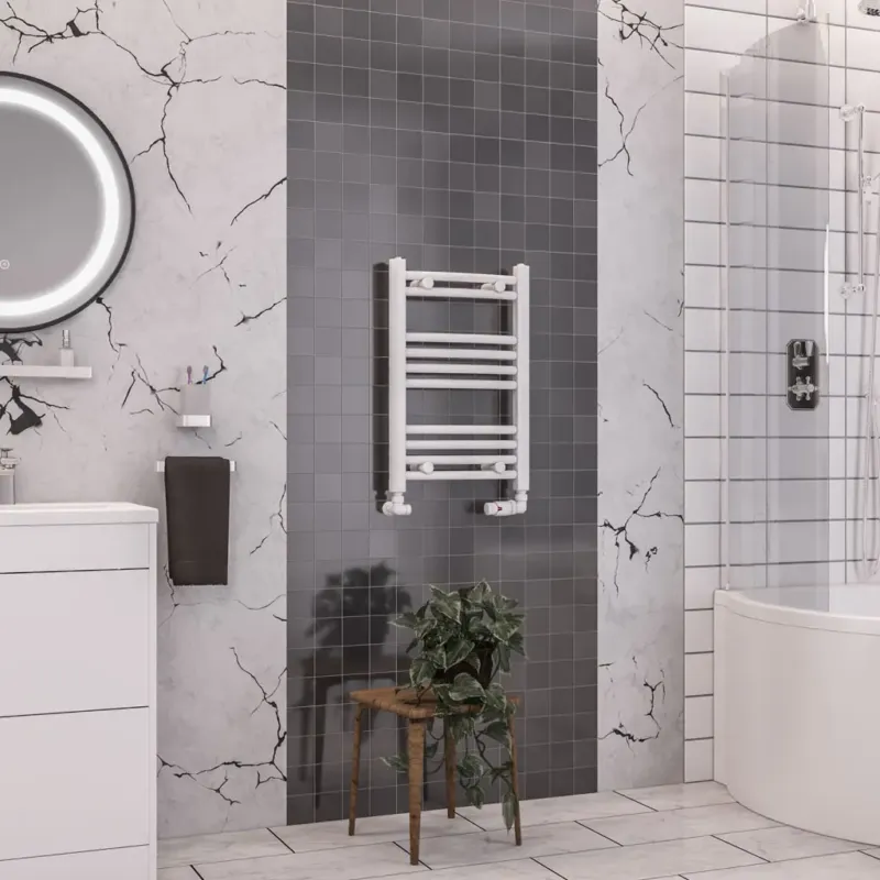 Eastbrook Wendover gebogen handdoekradiator 40x60cm 192W wit glans Exclusieve Aanbieding