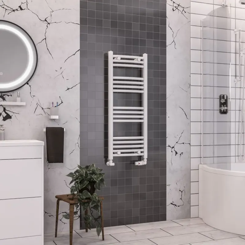 Superprijs Eastbrook Wendover gebogen handdoekradiator 40x100cm 313W wit glans