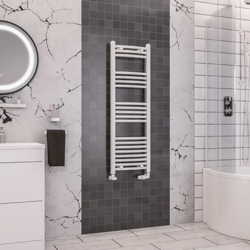 Eastbrook Wendover gebogen handdoekradiator 40x120cm 385W wit glans Weekendaanbieding