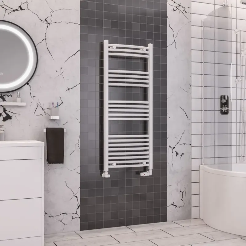 Eastbrook Wendover gebogen handdoekradiator 50x120cm 456W wit glans Merkproduct