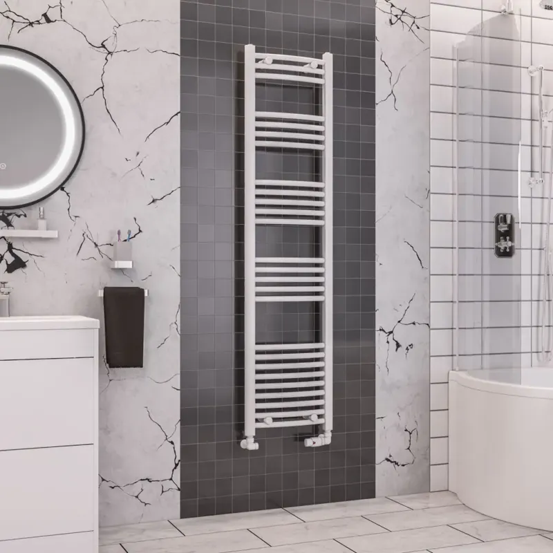 Eastbrook Wendover gebogen handdoekradiator 40x160cm 505W wit glans Aanbieding