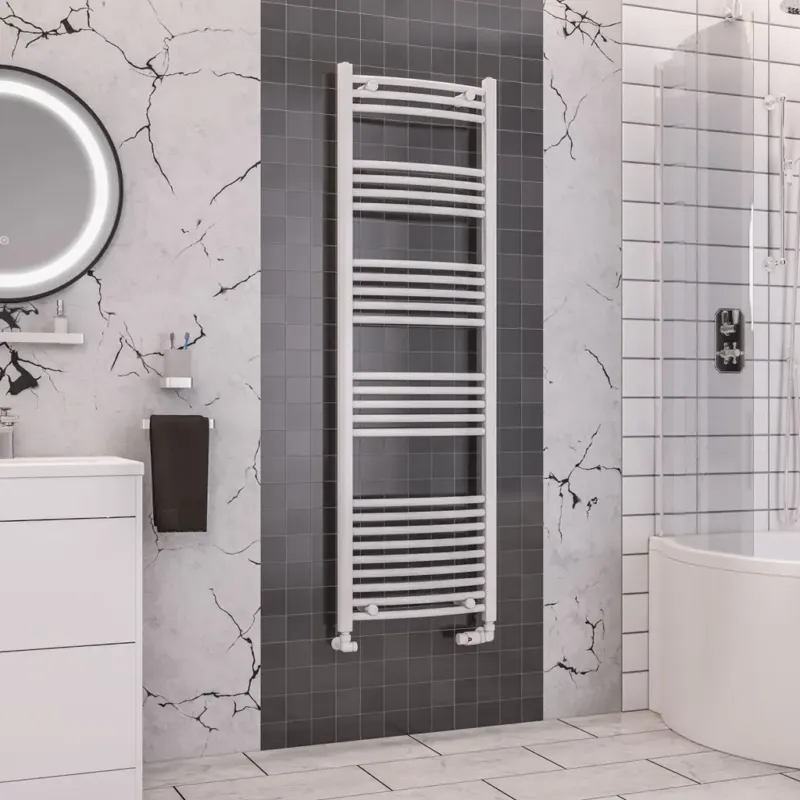 Eastbrook Wendover gebogen handdoekradiator 50x160cm 598W wit glans Goedkoop