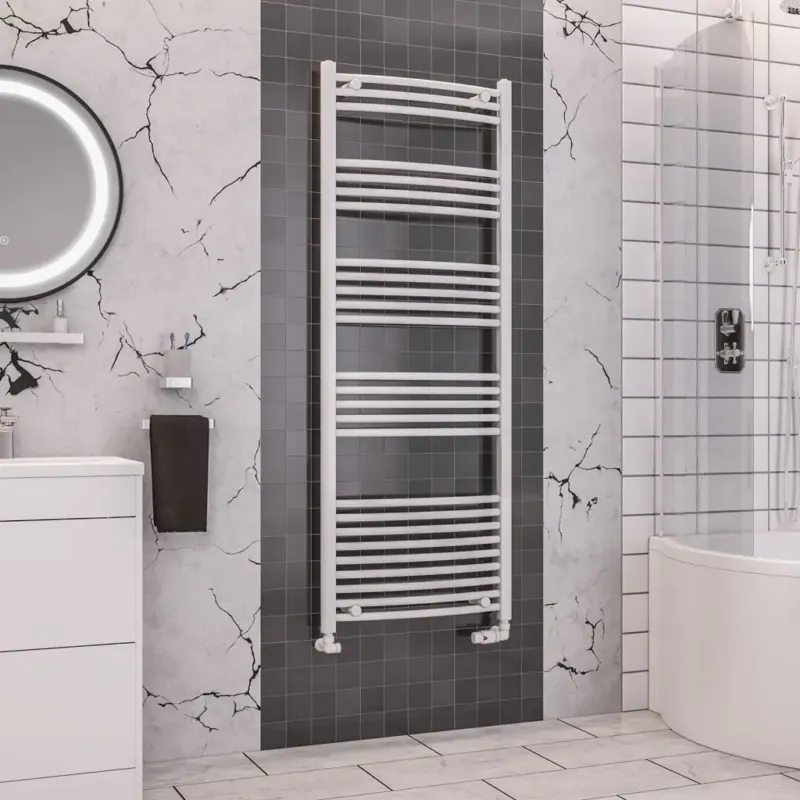 Eastbrook Wendover gebogen handdoekradiator 60x160cm 690W wit glans Korting