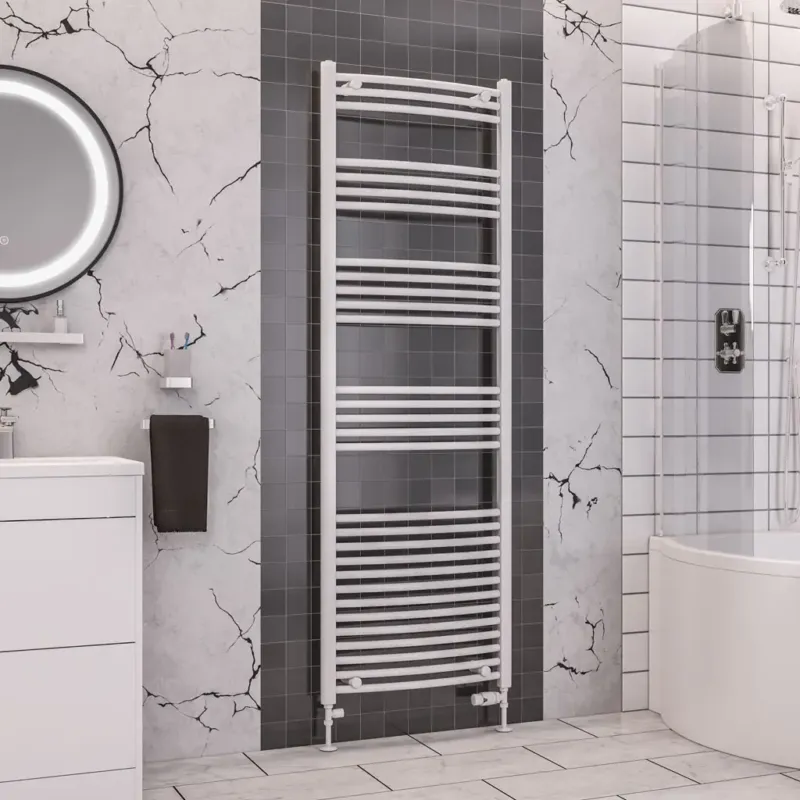 Eastbrook Wendover gebogen handdoekradiator 60x180cm 791W wit glans Dagaanbieding