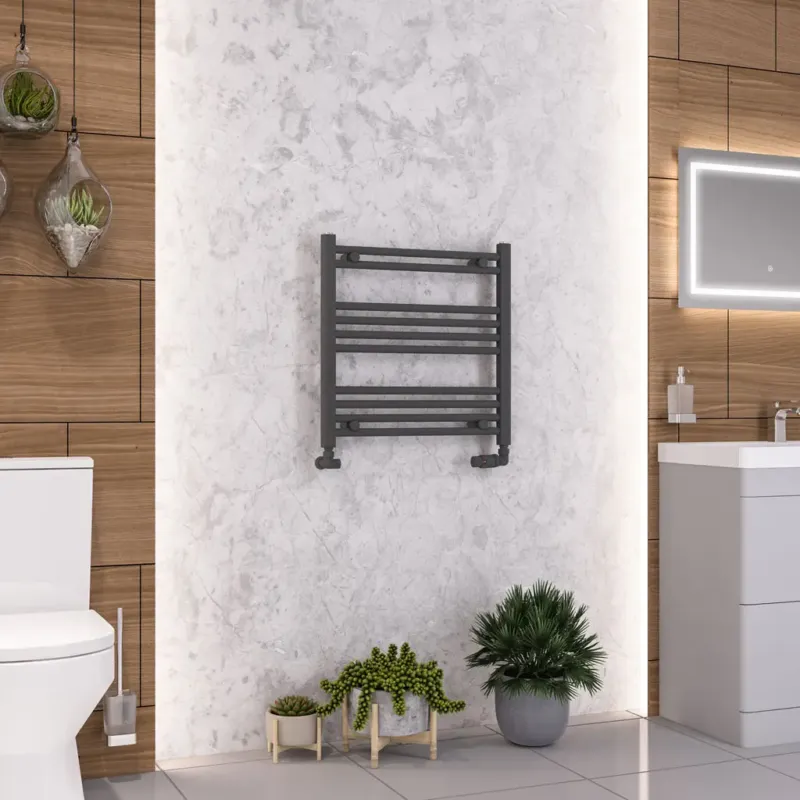 Eastbrook Wendover handdoekradiator 60x60cm 301W antraciet Favoriet