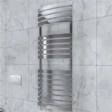 Korting Eastbrook Staverton Tube gebogen handdoek radiator 120x50cm Chroom 628 watt