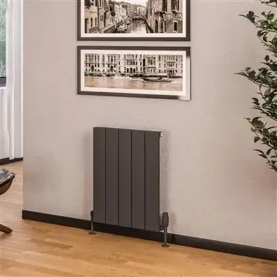 Eastbrook Rosano horizontale aluminium radiator 60x47cm Antraciet 555 watt Uitverkoop