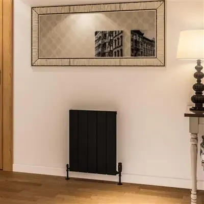Eastbrook Rosano horizontale aluminium radiator 60x47cm Mat zwart 555 watt Favoriet