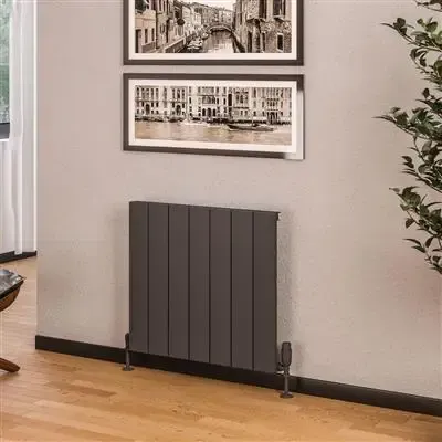 Eastbrook Rosano horizontale aluminium radiator 60x66cm Antraciet 777 watt Beste Prijs