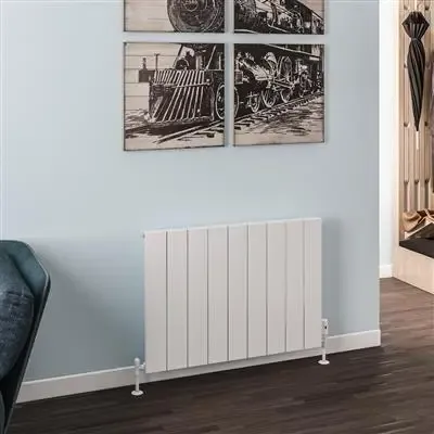 Eastbrook Rosano horizontale aluminium radiator 60x85cm Mat wit 999 watt Laatste Versie