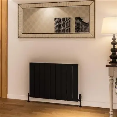 Merkproduct Eastbrook Rosano horizontale aluminium radiator 60x85cm Mat zwart 999 watt