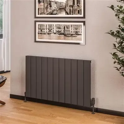 Eastbrook Rosano horizontale aluminium radiator 60x104cm Antraciet 1221 watt Op = Op