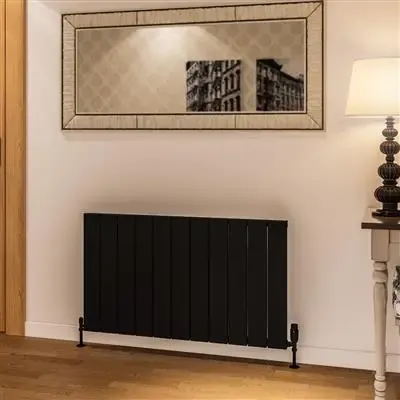 Eastbrook Rosano horizontale aluminium radiator 60x104cm Mat zwart 1221 watt Hete Deal