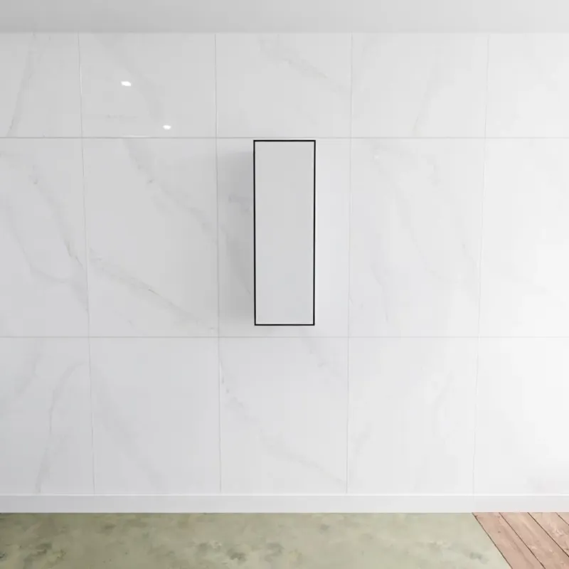 Koop Vandaag Zaro Lagom volledig naadloos solid surface kolomkast 90cm mat zwart rechtsdraaiend.