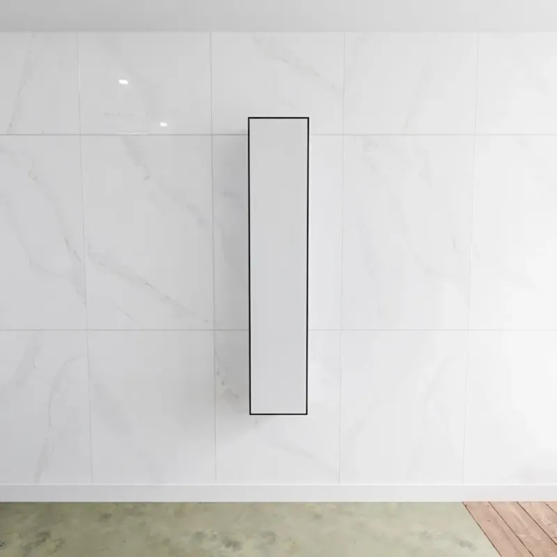 Zaro Lagom volledig naadloos solid surface kolomkast 150cm mat zwart rechtsdraaiend. Meest Verkocht