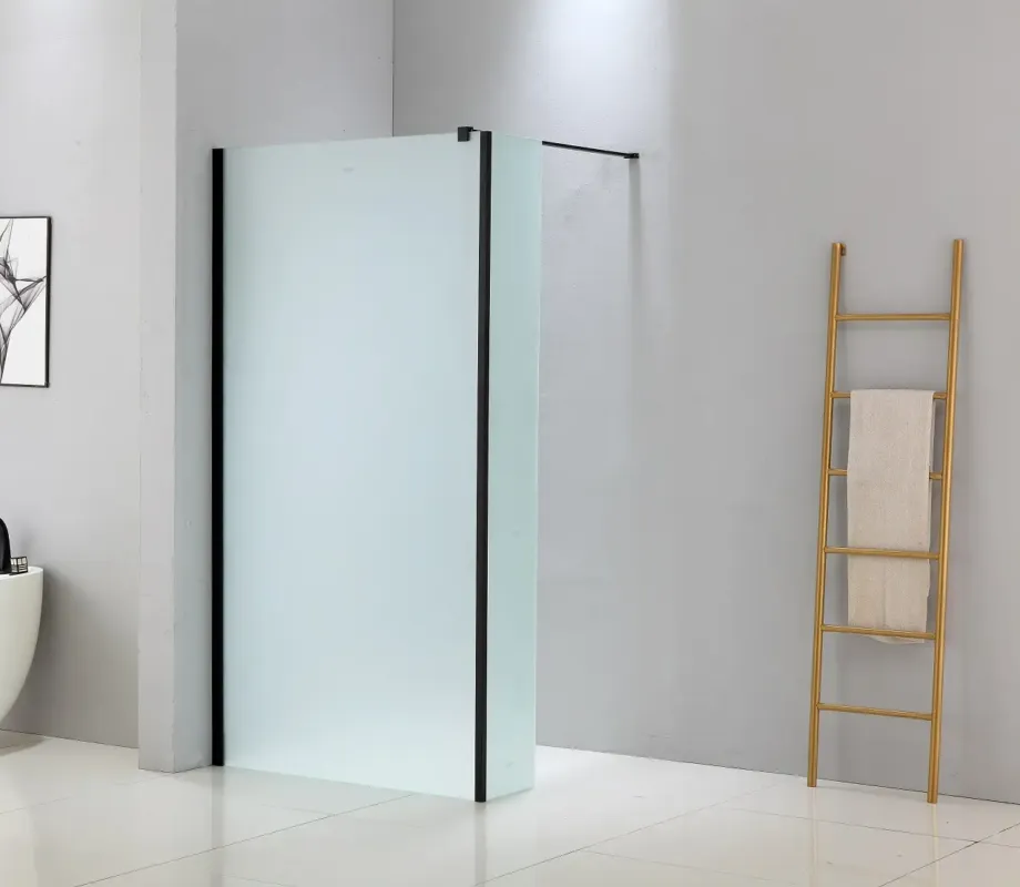 Alleen Vandaag Saniclear Trust douche zijwand mat glas 30x200cm anti-kalk zwarte profielen