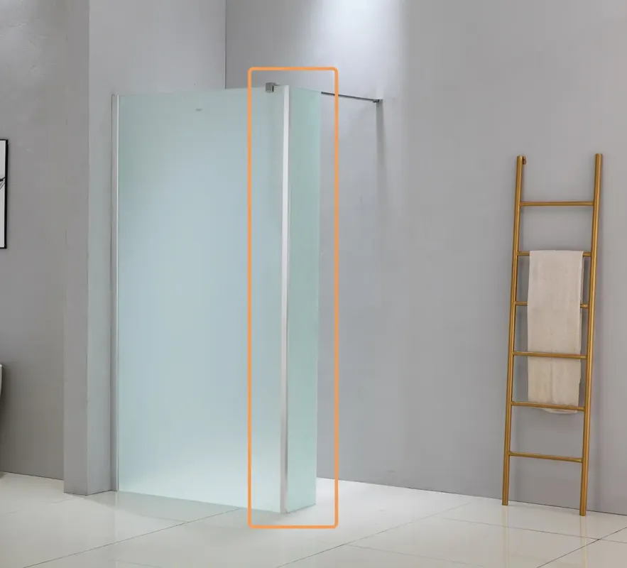 Saniclear Trust douche zijwand mat glas 30x200cm anti-kalk RVS profielen Snelle Levering