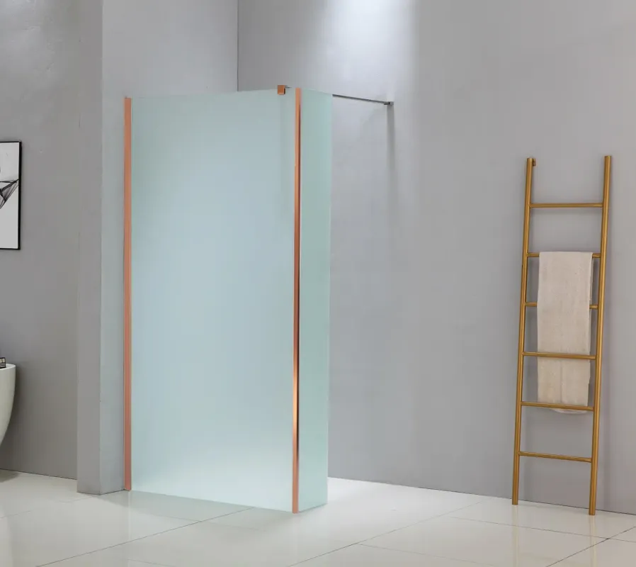 Actieprijs Saniclear Trust douche zijwand mat glas 30x200cm anti-kalk Copper profielen