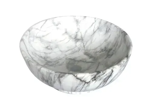 SaniGoods Marble wastafel 41x18cm wit keramiek Alleen Vandaag