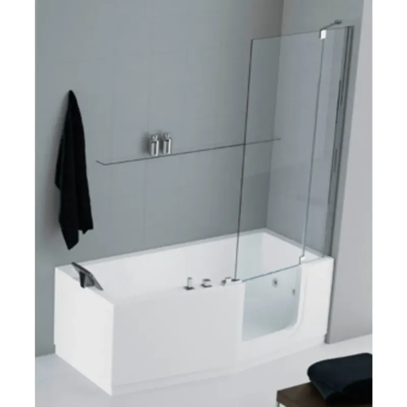 Direct Beschikbaar Novellini Iris Comby badwand m. vast segment rechts 86x150cm met chroom profiel