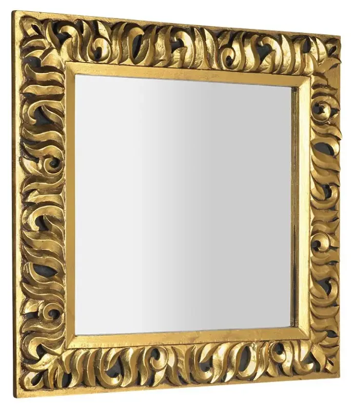 Sapho Zeegras barok spiegel 90x90cm goudkleurig houten frame Flitsaanbieding