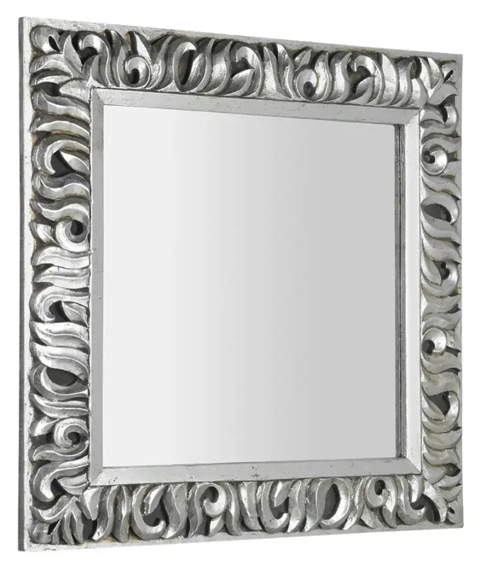 Nieuw Sapho Zeegras barok spiegel 90x90cm zilver houten frame