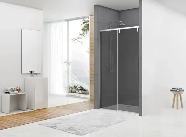 Lage Kosten van Rijn ST06 softclose douchedeur met rookglas chroom 180x200cm